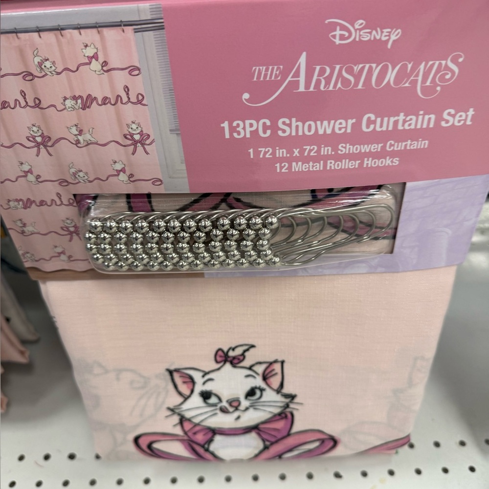 Disney Aristocats Pink Shower Curtain Set
